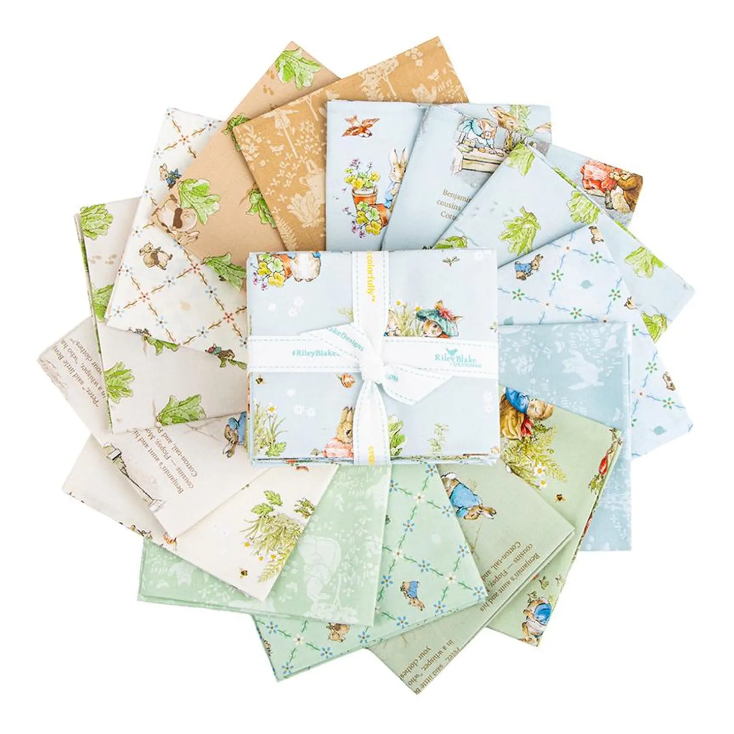 X2021 Riley Blake Designs Peter Rabbit & Benjamin Bunny Fat Quarter Bundle 15 pcs