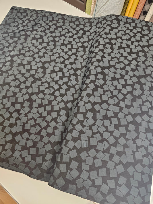 Batik Black with Gray Squares