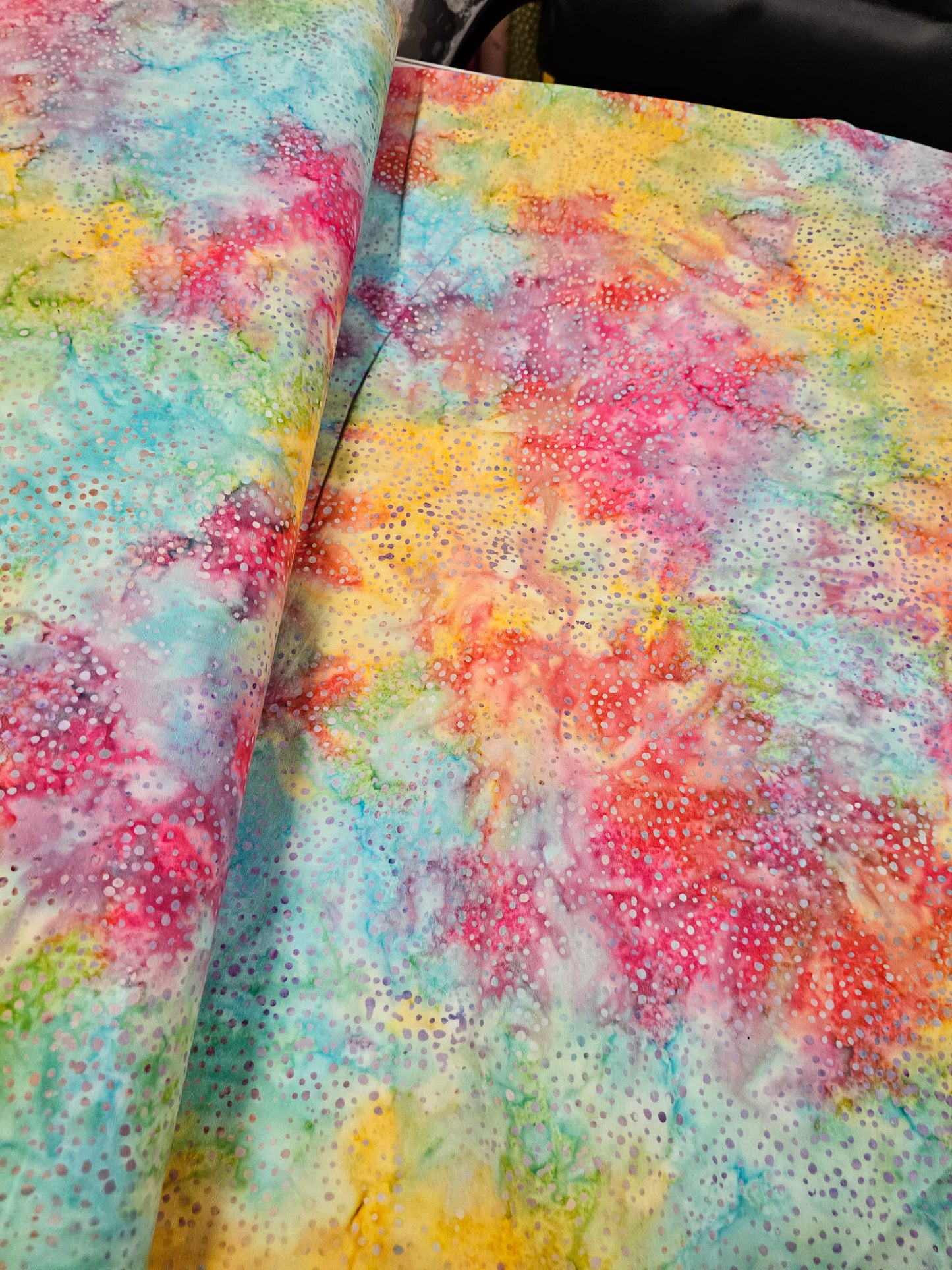 Island Batik Tickled Pink Dots in Cupcake Rainbow