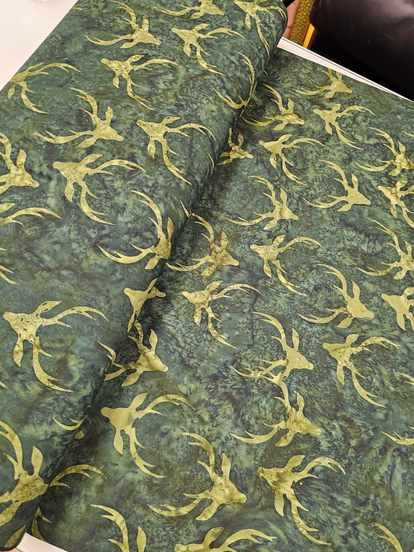 Batik Green Deer Head