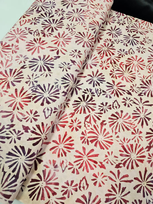 Batik Pink Purple Flower Burst