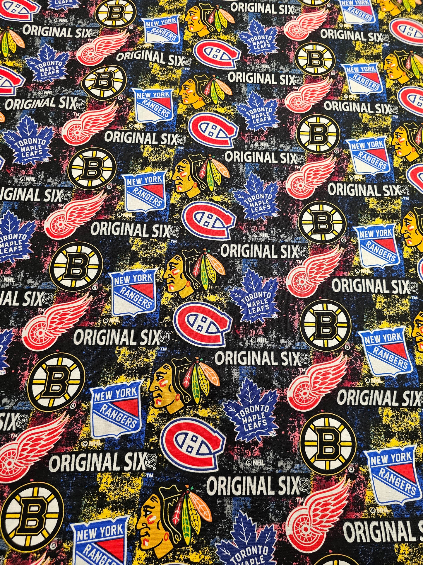 NHL The Original Six Logo Distressed Black