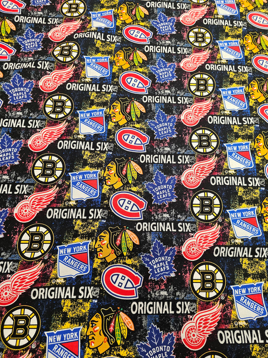 NHL The Original Six Logo Distressed Black