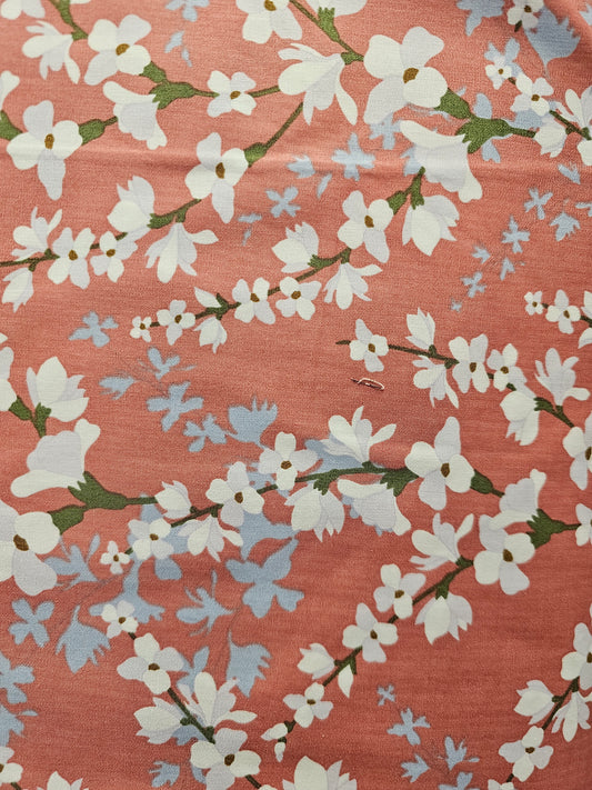 Mook Fabrics Flower Sprays on Burnt Orange RS-23054-CT-35-16