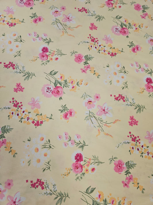 Mook Fabrics Spring Time Flower Nosegay Yellow 115686