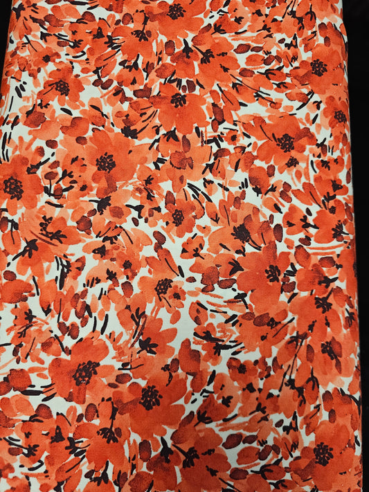 Mook Fabrics Spring Time Florets Red White 115697