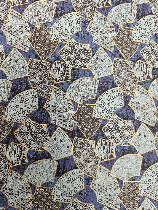 Trans Pacific Textiles Blues and Gold 95566