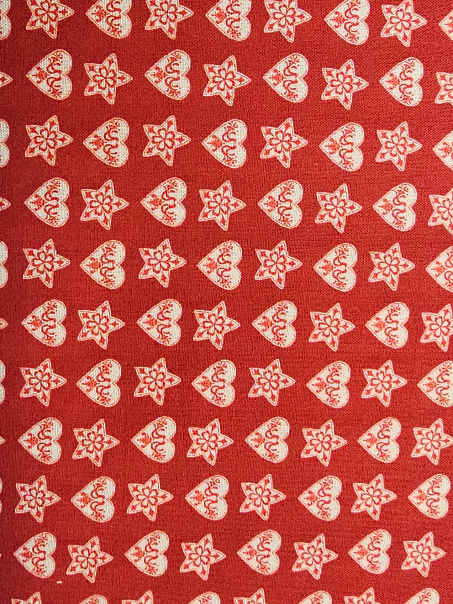 8296 Benartex Designer Fabrics Nordic Noel Nordic Hearts Red 12314-10