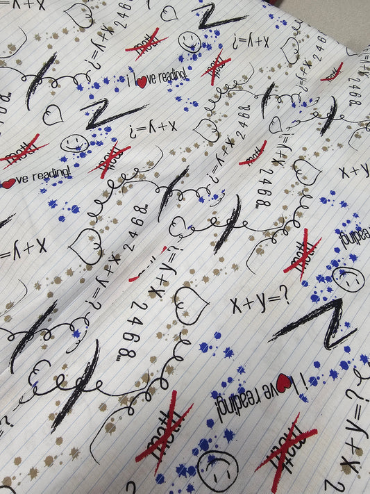 8676 Mook Fabrics I Love Reading on White
