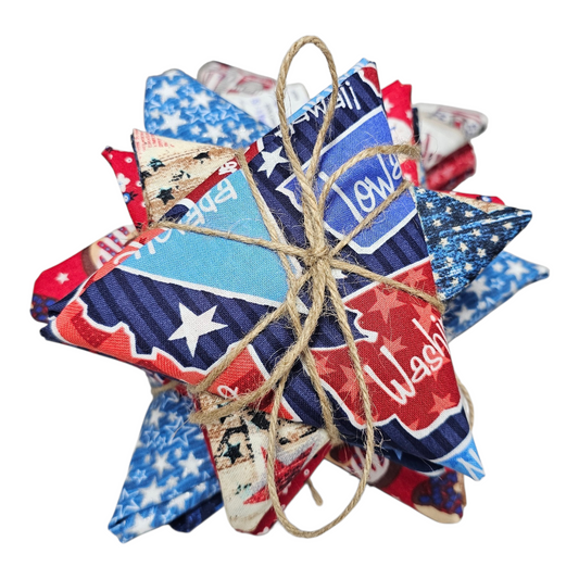 X0704F Patriotic Star Bundle (5 pcs) FAT QUARTERS