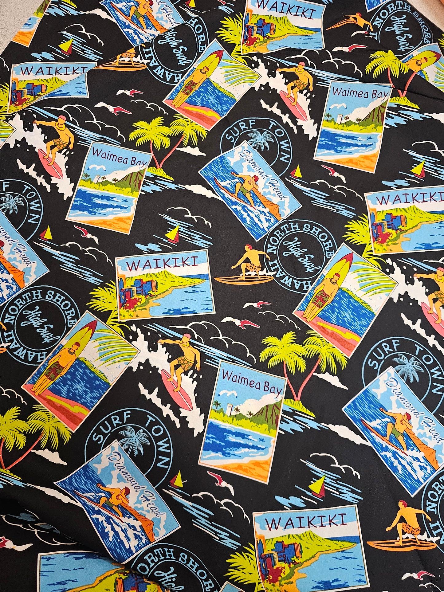 1657 Trans Pacific Textiles Hawaiian Surftown Classics Black 0829183