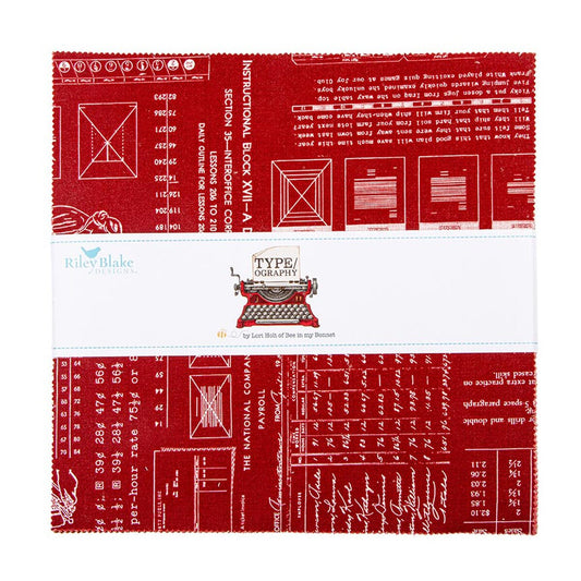 X2028 Riley Blake Designs TYPE/ography 10" Stacker 42 pieces