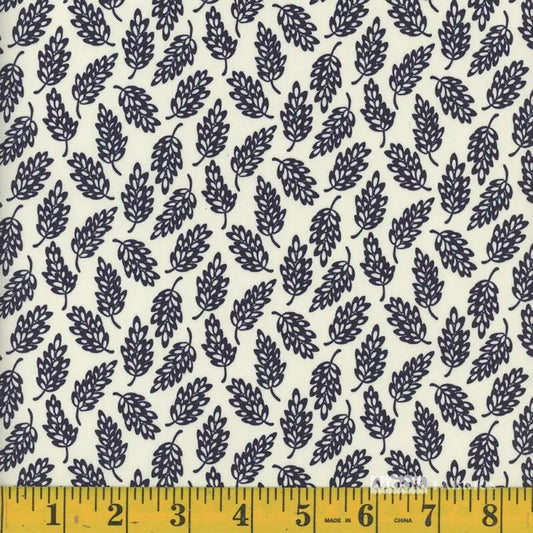 Mook Spring Time Falling Leaves Navy White 115653