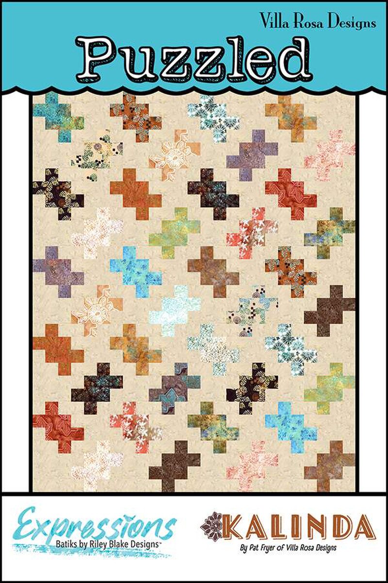 P2067 Puzzled 50"x62" Quilt Pattern by Villa Rosa Designs