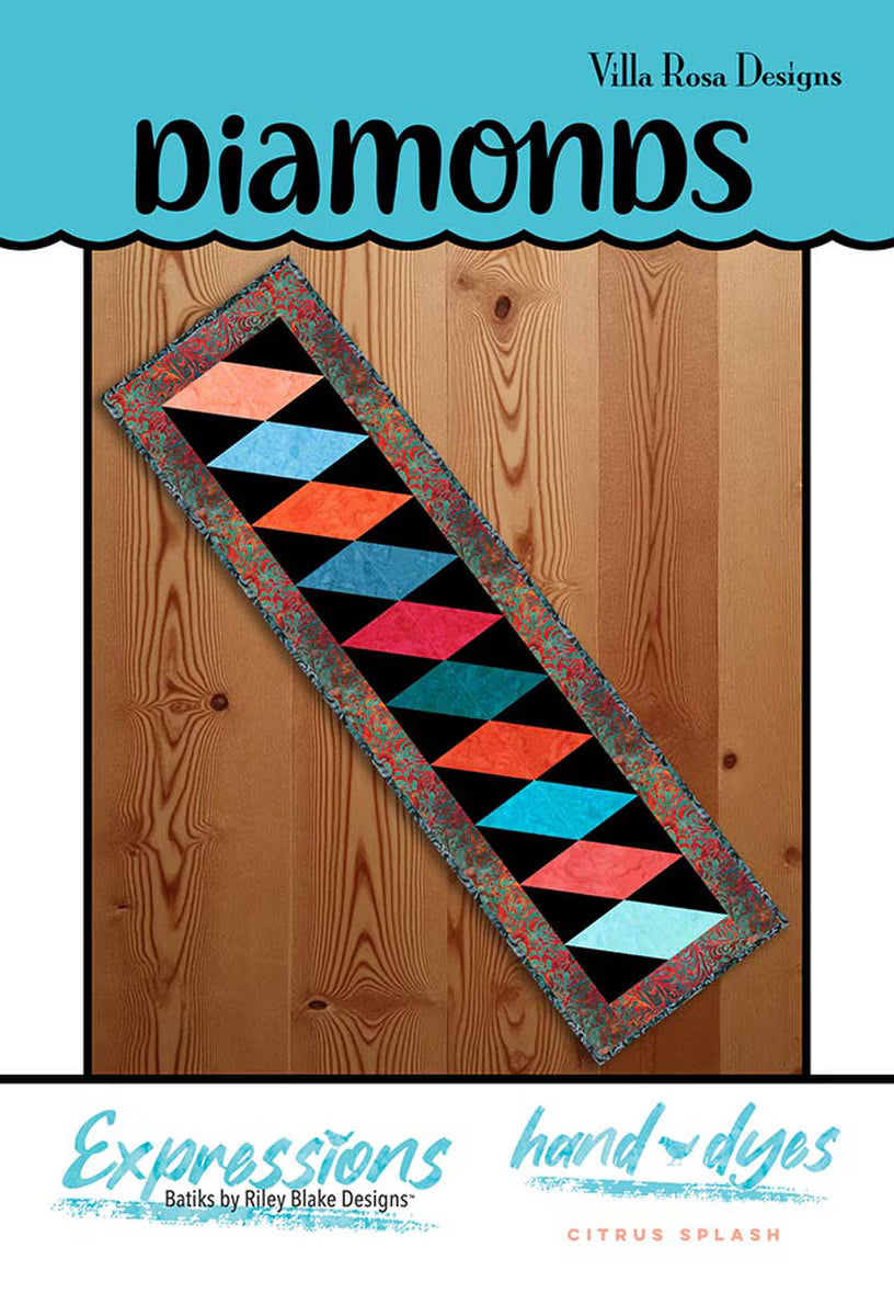 P2081 Diamonds 12"x45" Table Runner Pattern by Villa Rosa Designs