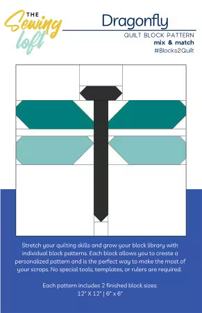 P2083 Dragonfly Quilt Block Pattern TSL2463