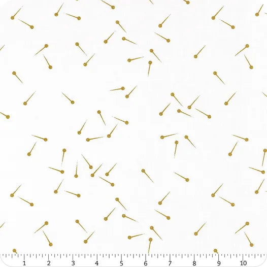 Riley Blake Pin Drop Gold On White SC630