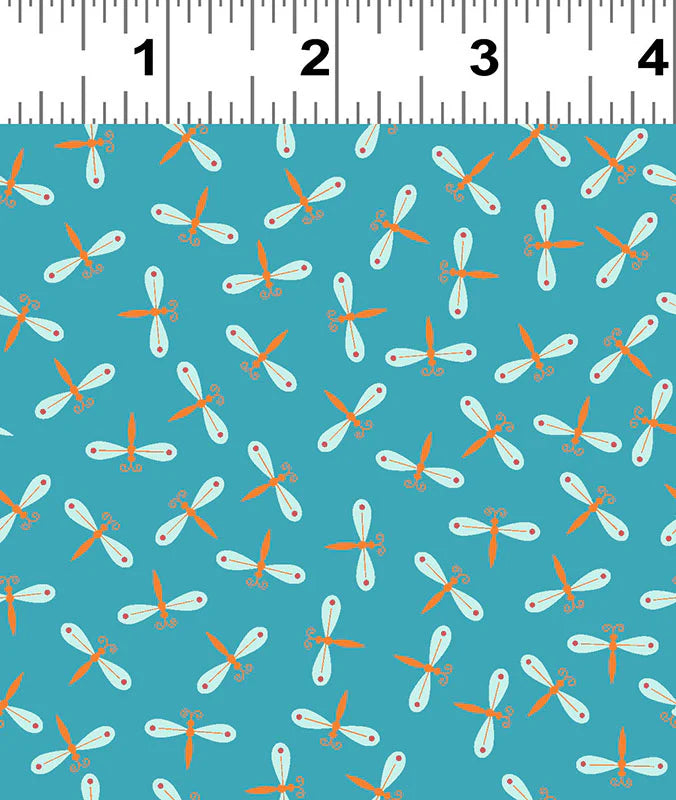 Clothworks Summer Sampler Dragonflies Y2992-98 Sky