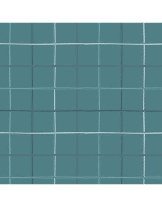 Art Gallery Snow Day Wintry Check Soft Teal SND-65409