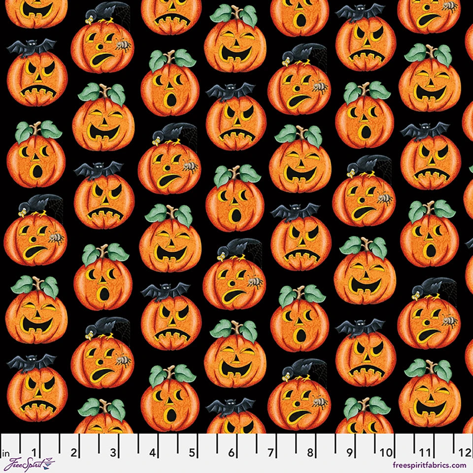 2170 FreeSpirit Moonlit Mischief Jack-O-Lanterns Black PWMY050