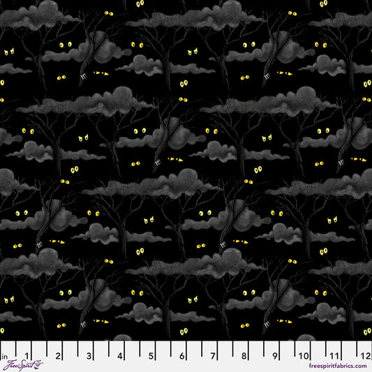 2172 FreeSpirit Moonlit Mischief Eerie Night Forest Black PWMY049
