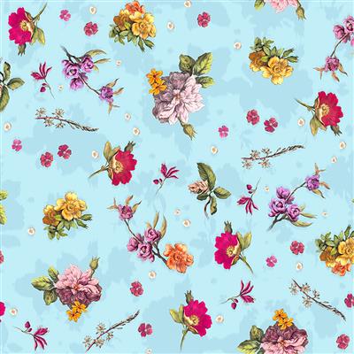 Clothworks Ode to June Y3506-32 Light Aqua