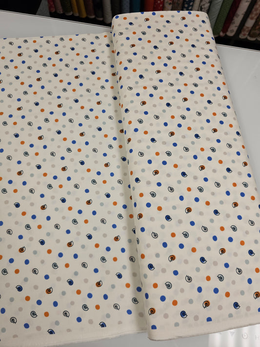 Figo (a division of Northcott) Around the Campfire Snails White Multi 90413-10