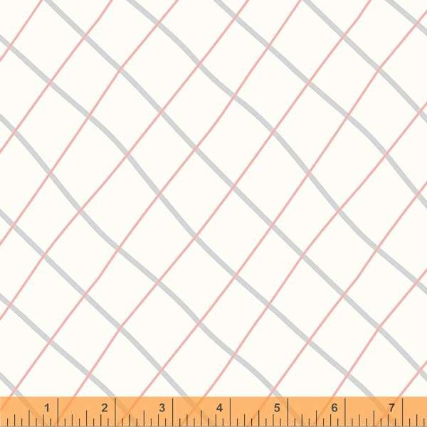 Windham Little Whispers Wavy Plaid Ivory Pink Gray 53175-2