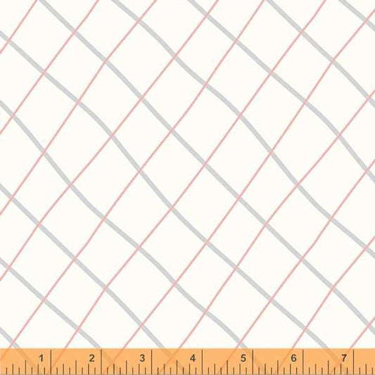Windham Little Whispers Wavy Plaid Ivory Pink Gray 53175-2