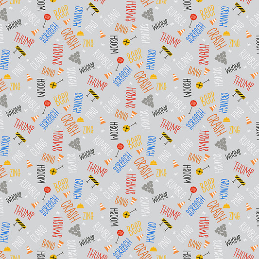 Clothworks Play Zone Words Y3275-5 Light Gray