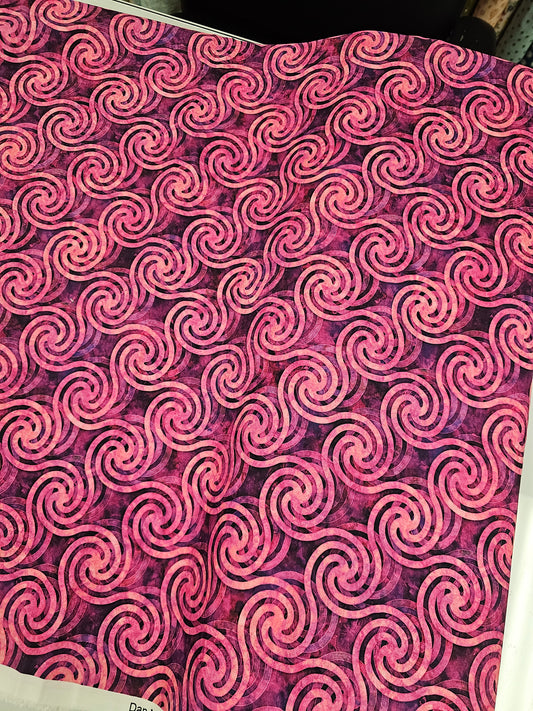 QT Fabrics Adagio Circle Swirls in Magenta 28132-P