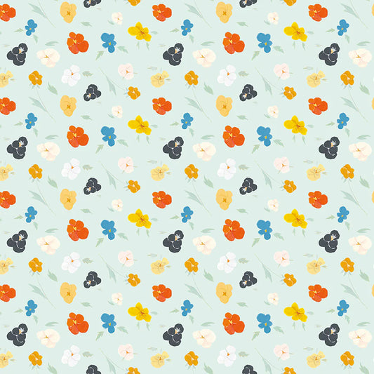 Riley Blake Dream World The Littlest Family's Big Day Flowers CD11492 Aqua