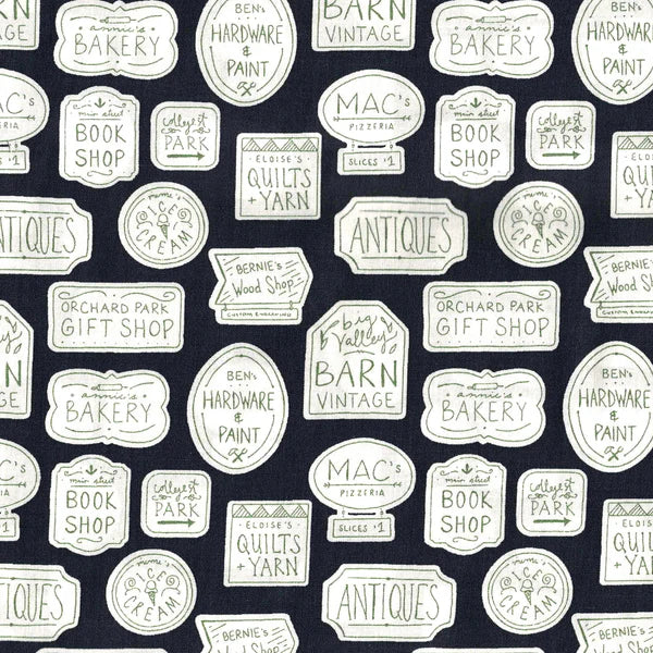 Clothworks Raised Treasure Hunting Y3416-53 Navy Blue