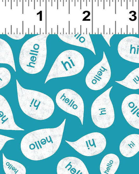Clothworks Play Time Hello Hi Y3461-99 Dark Sky
