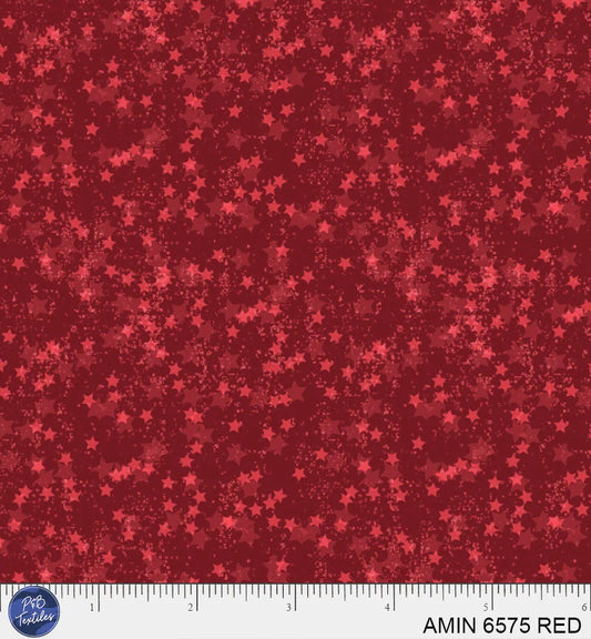 2395 P&B Textiles Americana Minis Sprinkle Stars Red AMIN-06575