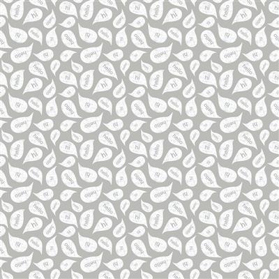 Clothworks Play Time Hello Hi Y3462-5 Light Gray