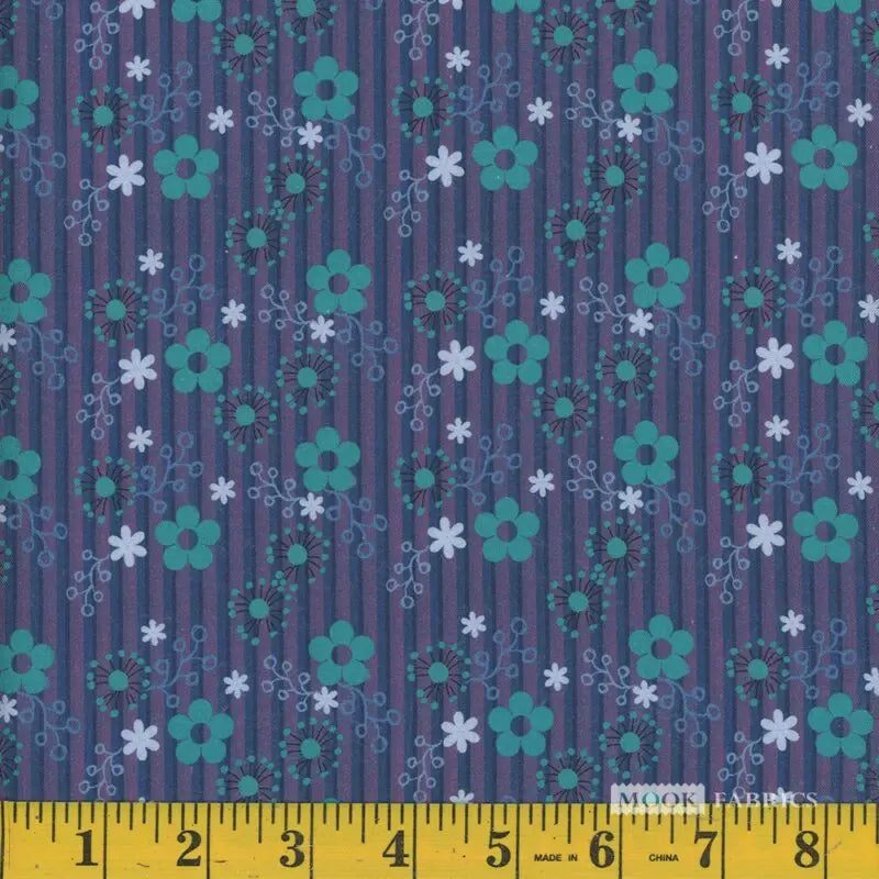Mook Cotton Dazzly Daisy Navy 110594