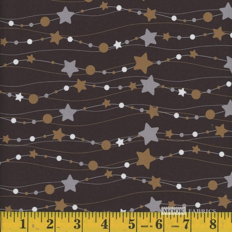 Mook Cotton Black & Gold Wonderland Star Black