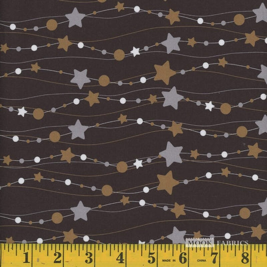 Mook Cotton Black & Gold Wonderland Star Black