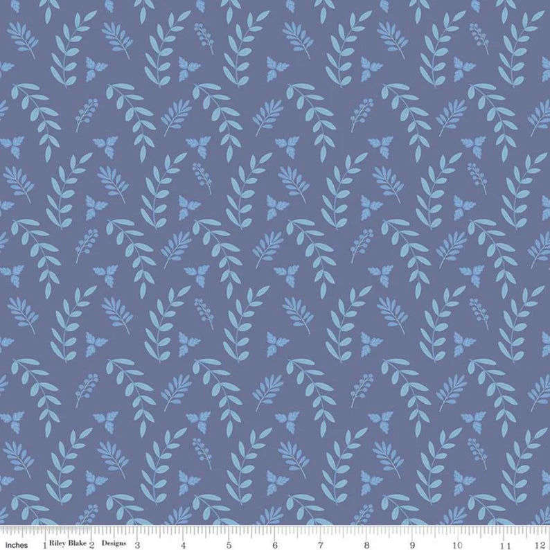 Riley Blake Poppy & Posey Leaves on Amethyst C10585