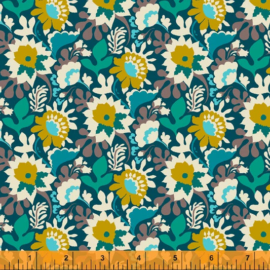 Windham Eden Flower Trail Dark Teal 52811-12