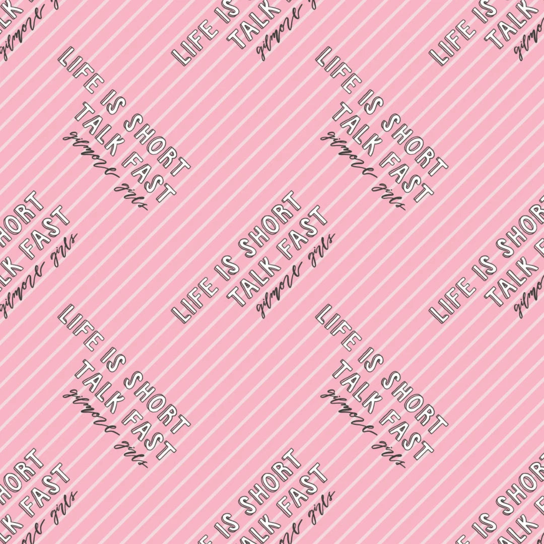 Camelot Fabrics Gilmore Girls Talk Fast Stripe Pink 25840102
