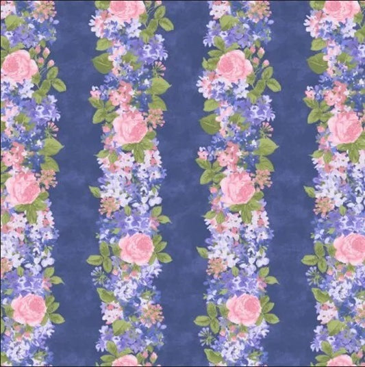 Maywood Studio Fabric Cottage Bouquet Stripe