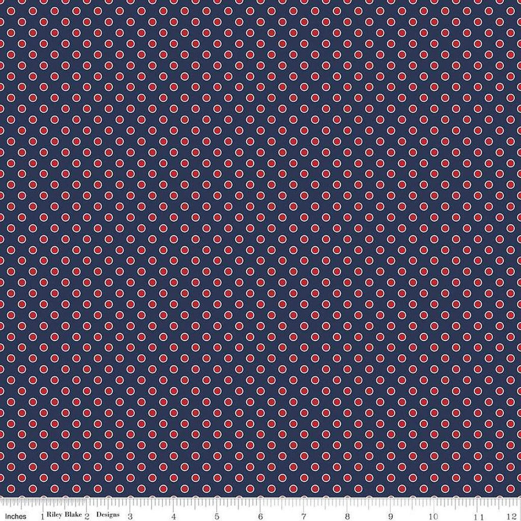 Riley Blake Picadilly Dots Navy C11897