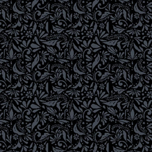 Clothworks Morning Glory Talavera Black Y3559-3
