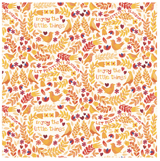 Clothworks Seasons Positivity Blossoms Y3400-2 Light Cream