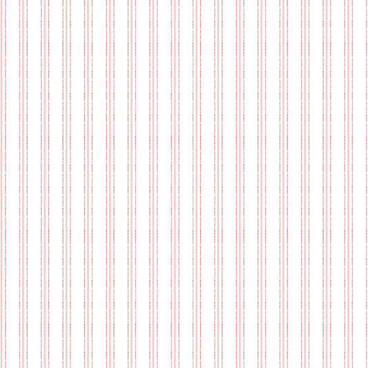 Clothworks Ladybug Mania Stripe in White Ground Y3178-1
