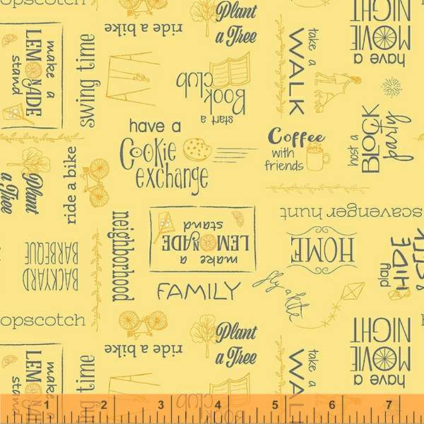 Windham Be My Neighbor Neighbor Words Pale Yellow 53160-2