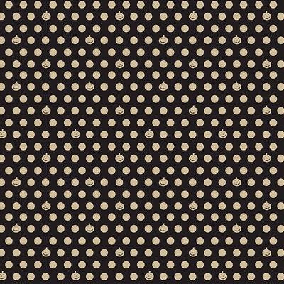 Clothworks Retro Halloween Pumpkin Dot Y3249-3 Black