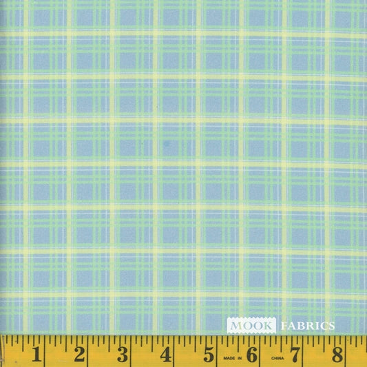 Mook Fabrics Easter Plaid Green Blue Yellow 124023